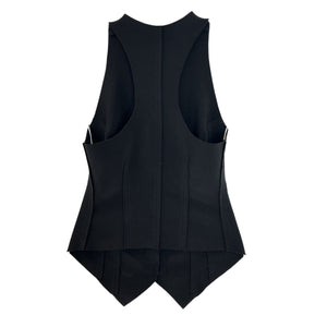 Norma Kamali Sleek Black Simple Vest Size XXS