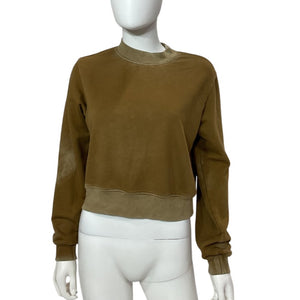 Cotton Citizen Cropped Vintage Burnt Honey Milan Crew Sweatshirt Size XS
