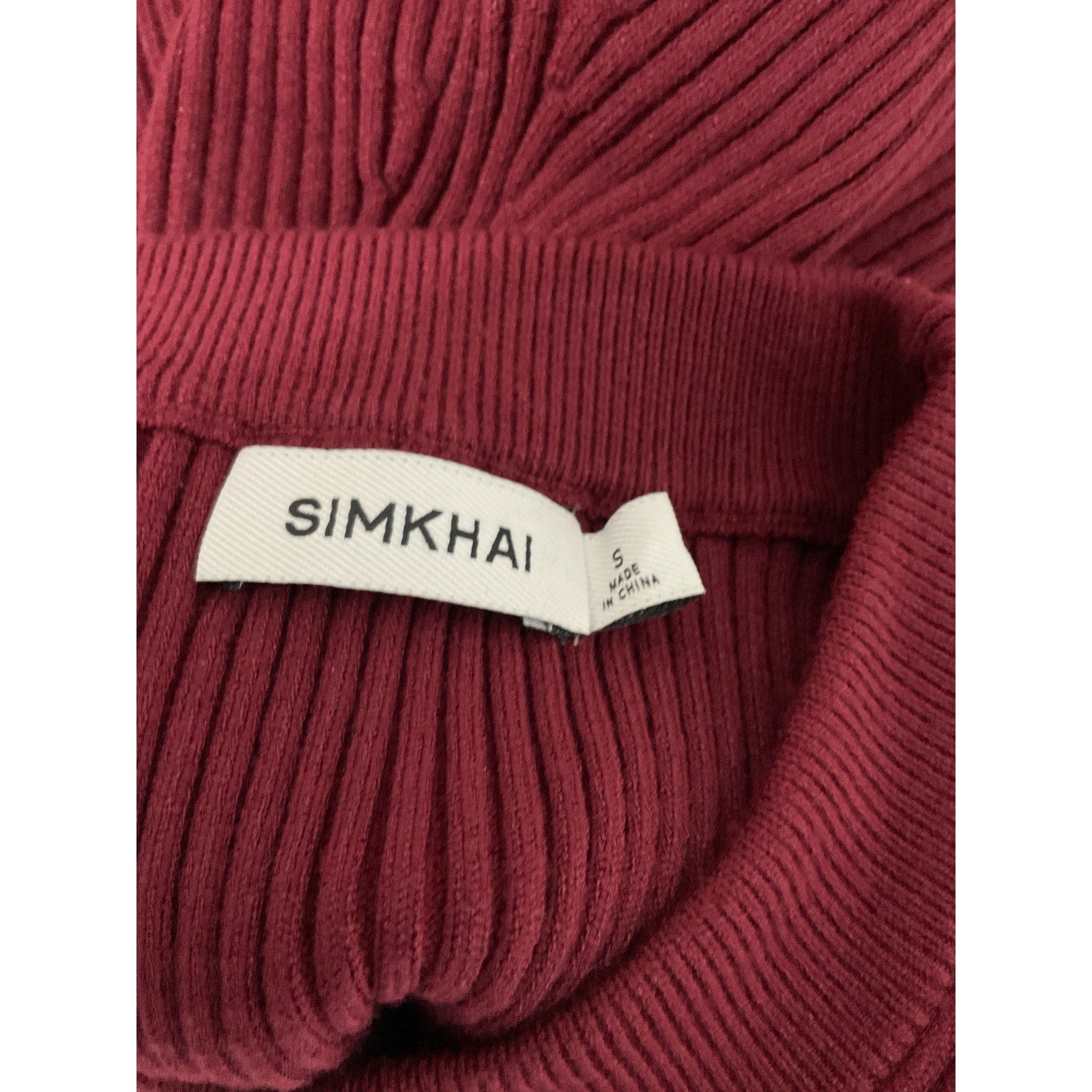 Simkhai 'Ulyssia' Red Mock Neck Long Sleeve Midi Dress Size S