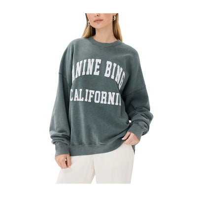 Anine Bing Graphic Teal Miles Sweatshirt Size XS