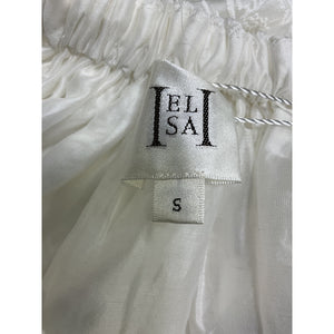 Helsa 'Handkerchief' White Lyocell Midi Skirt Size S