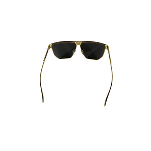 Bottega Veneta D-Frame Gold Metal Gold-Tone Sunglasses Size OS