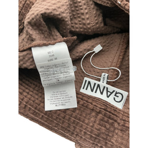 Ganni Textured Brown Seersucker Corduroy Pants Size 36