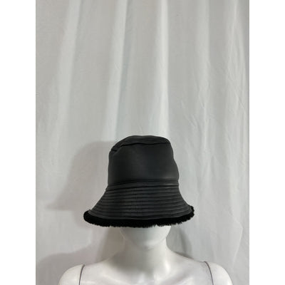 Yves Salomon 'Shearling' Black Bucket Hat Size OS