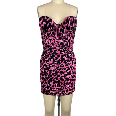 Alex Perry Ruched Pink Axton Mini Dress Size UK 8 / US 4 NWT