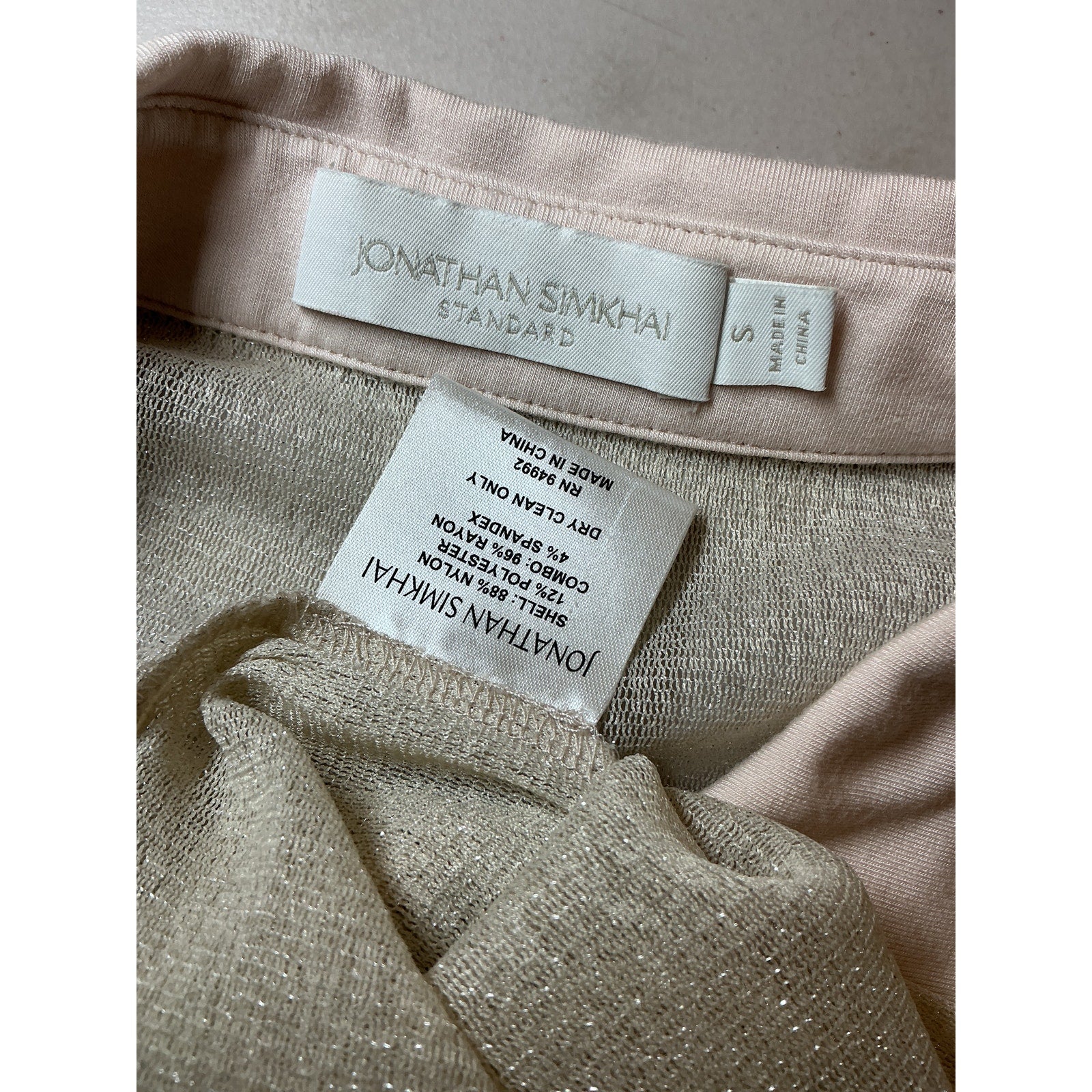 Jonathan Simkhai 'Tia' Tan Nylon Blouse Size S