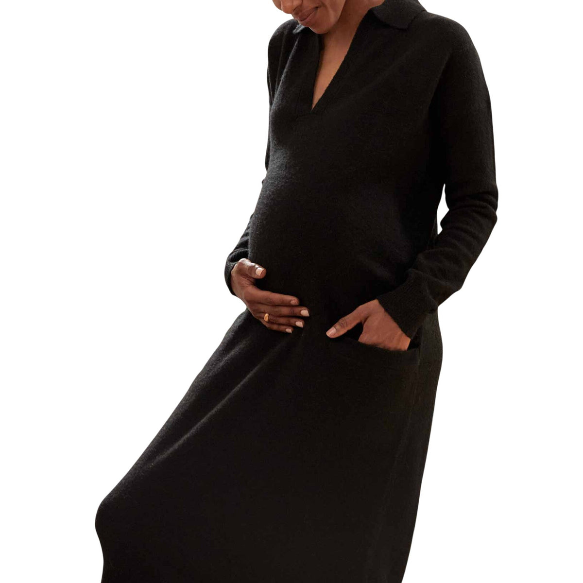 Hatch Cozy Black Polo Knit Dress Size 0