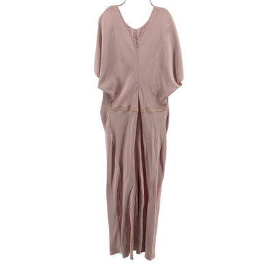 Victoria Beckham Elegant Blush Gathered Waist Midi Dress Size 14 UK / US 10