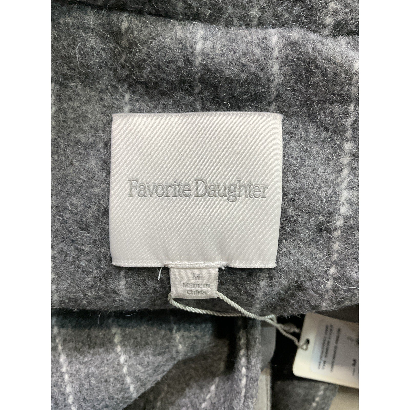 Favorite Daughter 'The Simon' Grey Pinstripe Double Breasted Longline Coat Size M - NWT