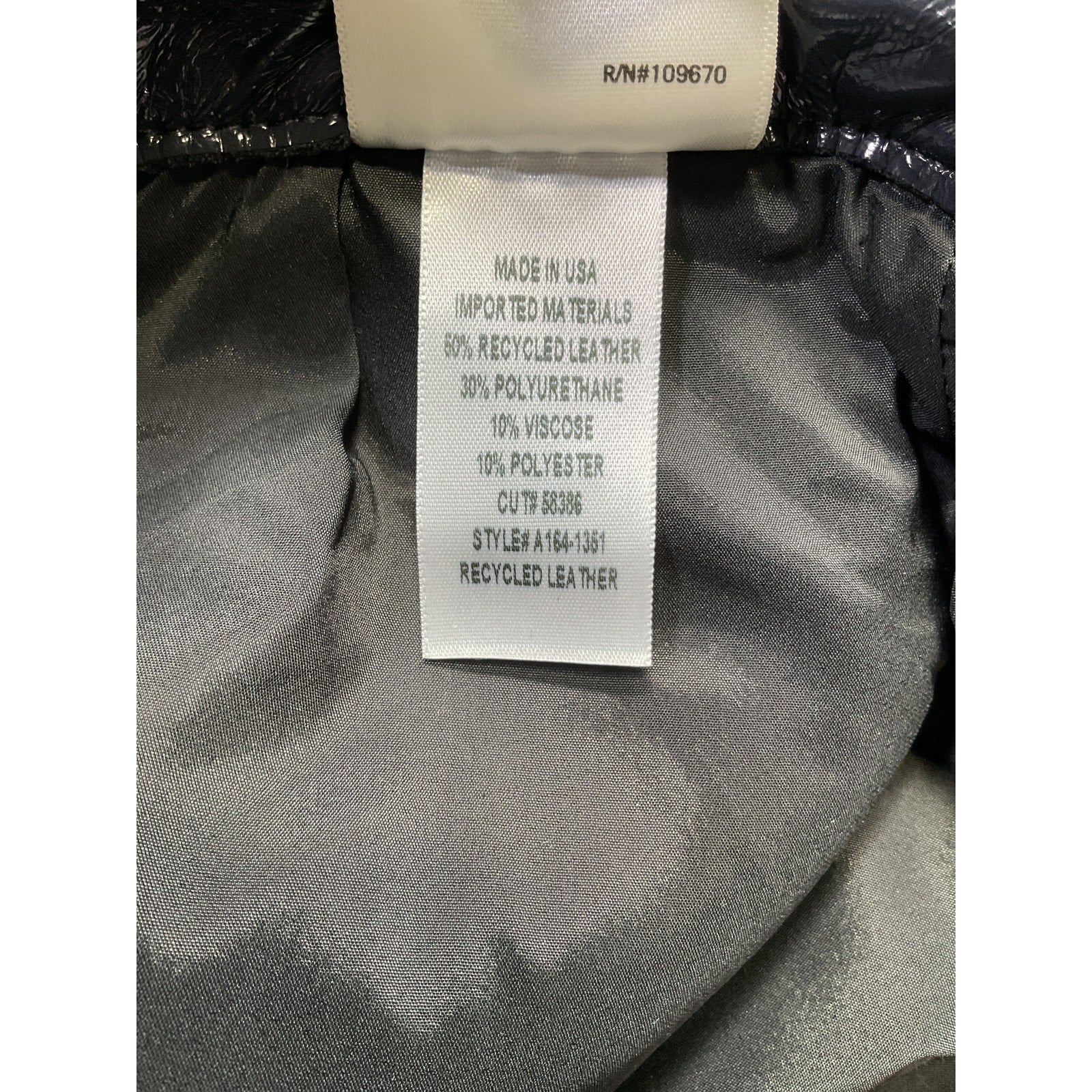 Agolde 90S Pinch Waist Black Leather Recycled Leather Pants Size 26