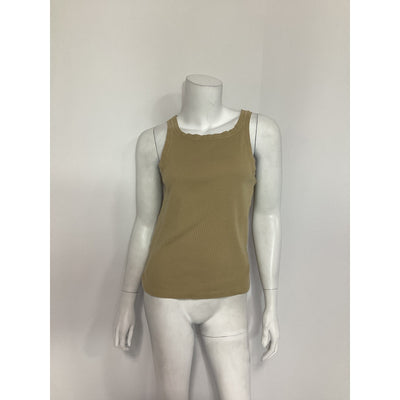 Nili Lotan 'Jennifer' Beige Cotton Rib Tank Top Size S