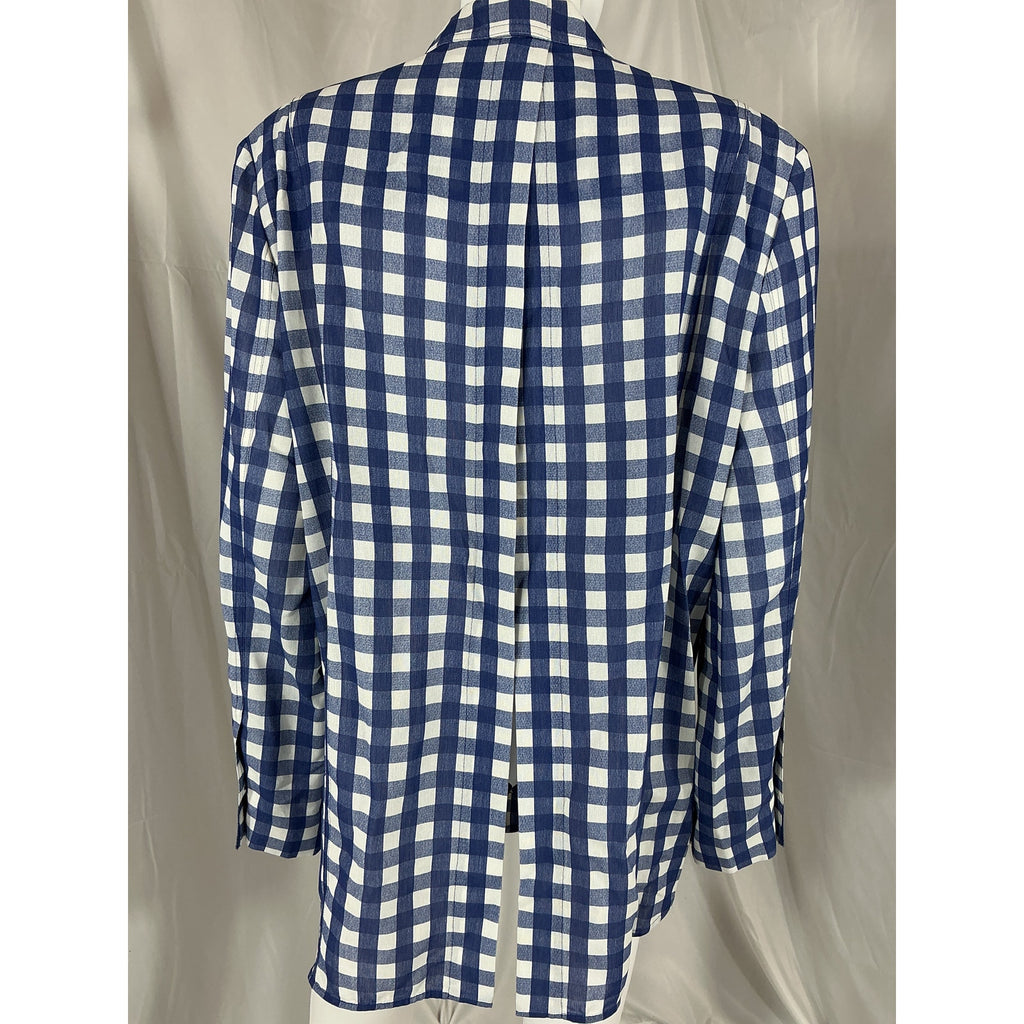 Jacquemus 'Passio' Blue Viscose Gingham Woven Shirt Size 40