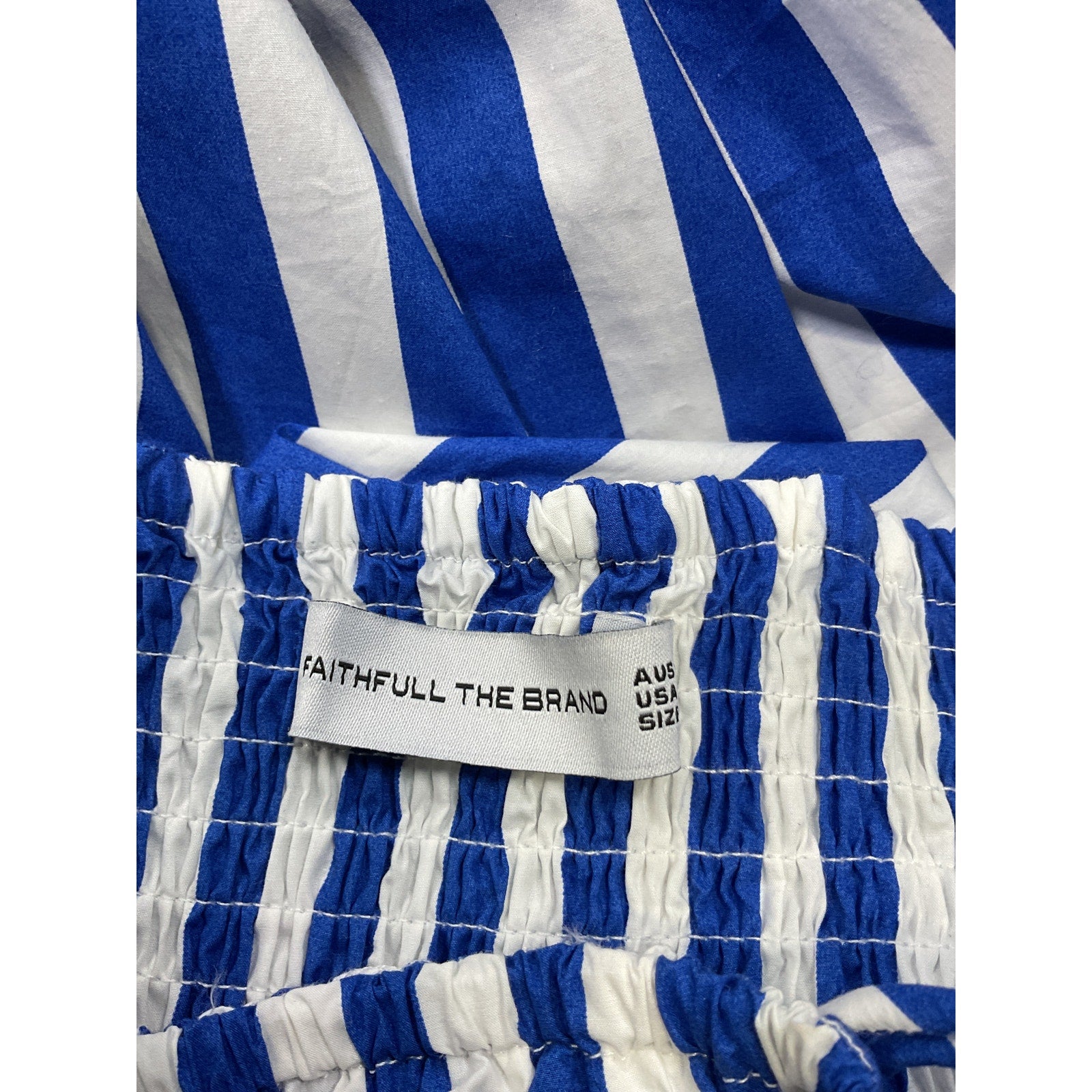 Faithfull The Brand 'Le Bon' Blue Cotton Midi Dress Size S