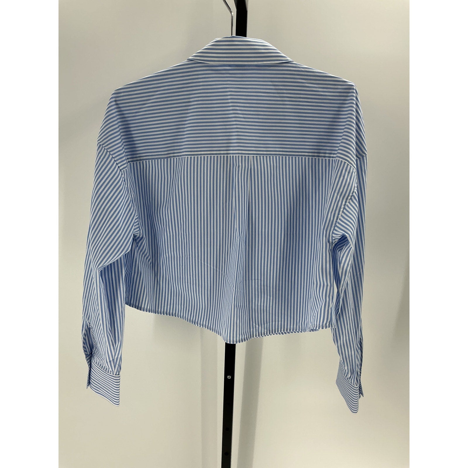 Favorite Daughter The Crop Blue Cotton Ex-Boyfriend Shirt Size S