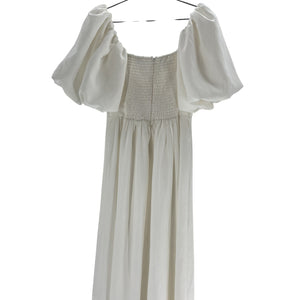 Astr The Label Romantic White Serilda Midi Dress Size S