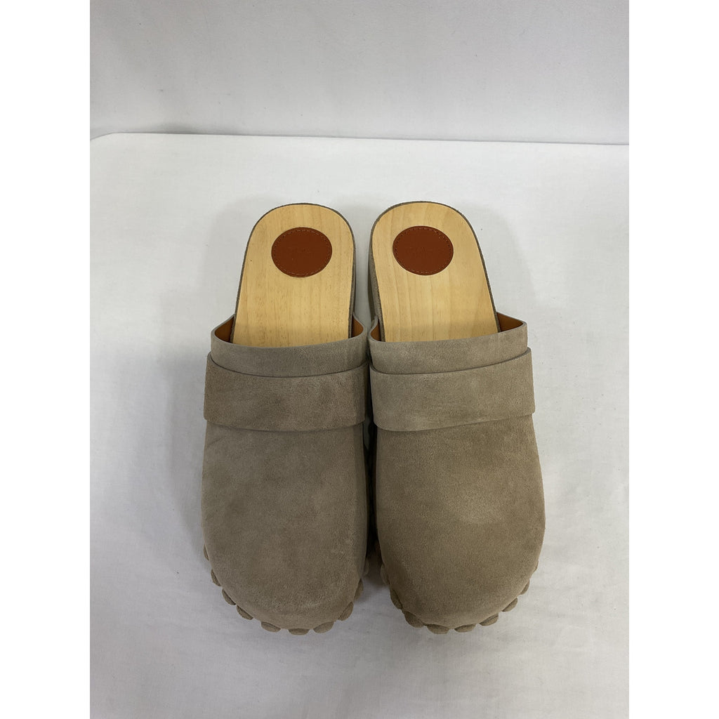 Chlo� 'Joy' Beige Leather Clogs Size 9 - NWT