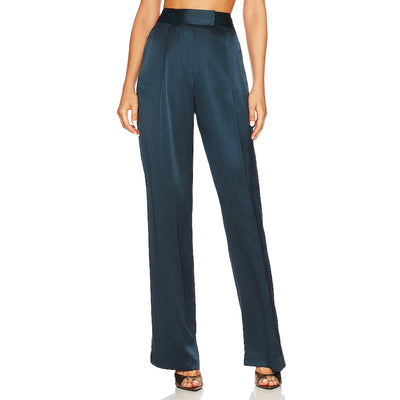 The Sei Sleek Emerald Satin Pants Size 6 NWT