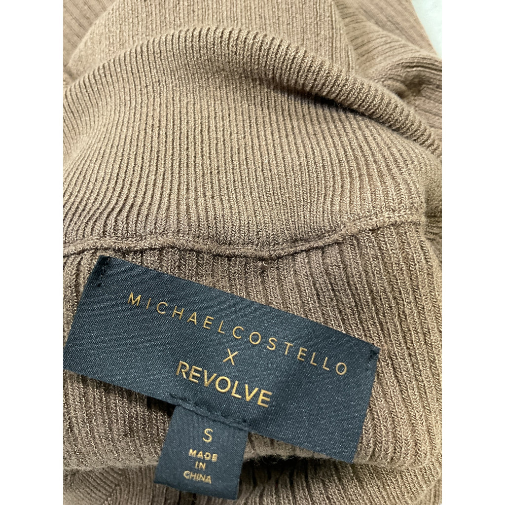Michael Costello X Revole 'Annalie' Tan Rayon Long Midi Dress Size S