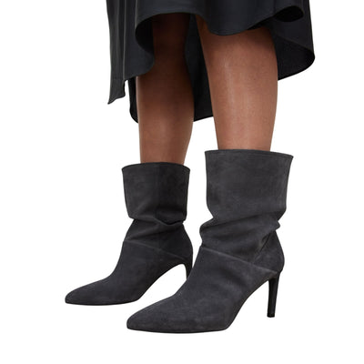 Allsaints Suede Grey Steel Orlana Boots Size EU 40 / US 10