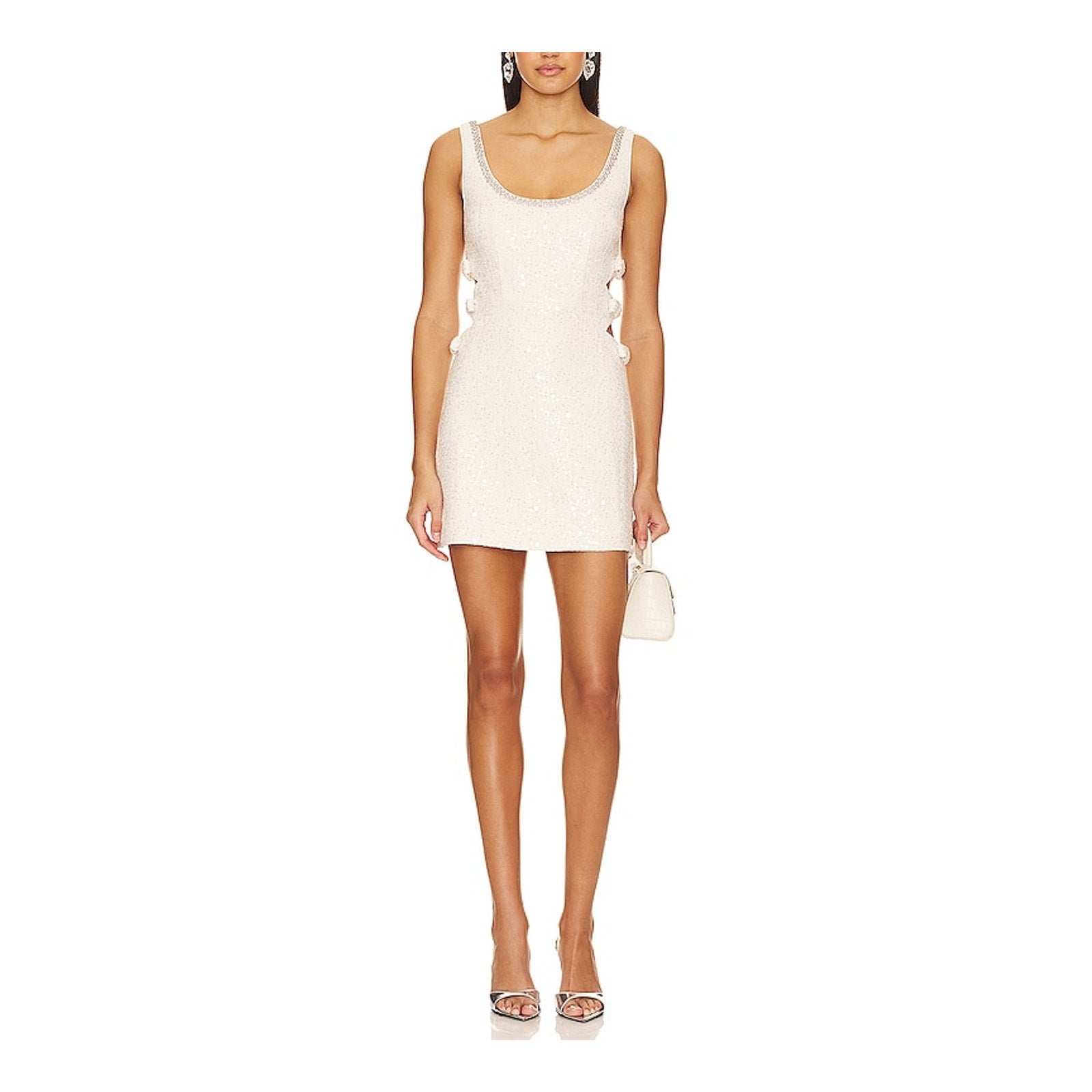 Self-Portrait White Cut Out Mini Dress Size 6