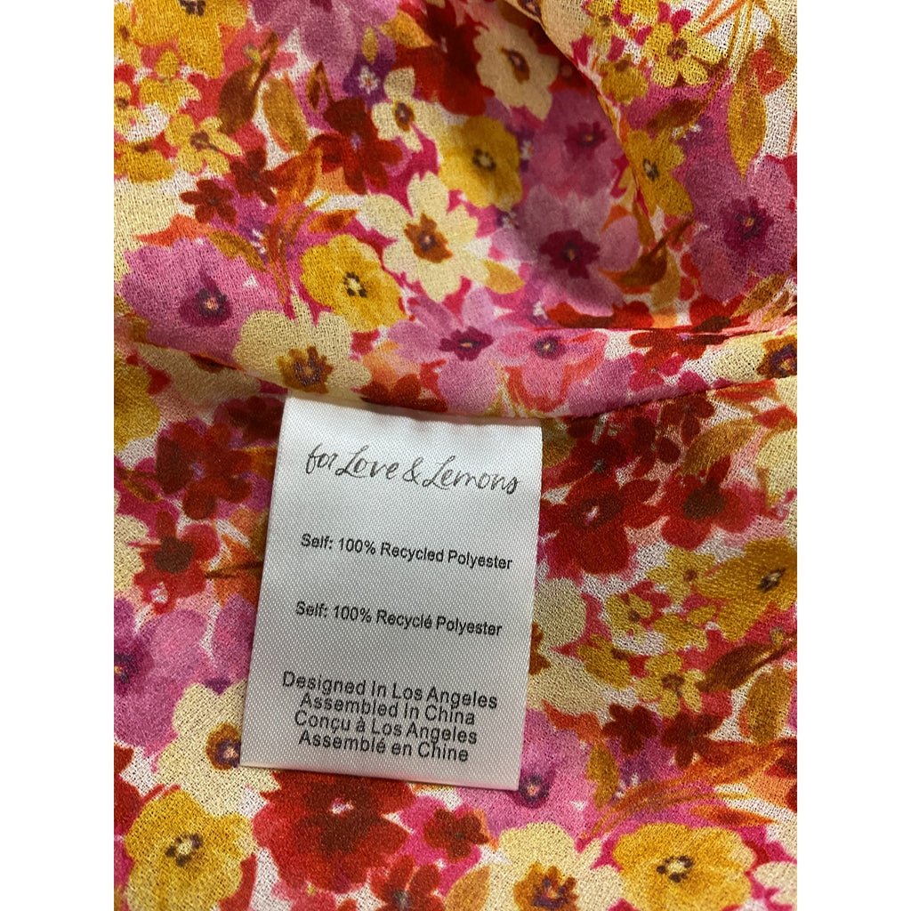 For Love & Lemons 'Felicia' Pink Chiffon Mini Dress Size M
