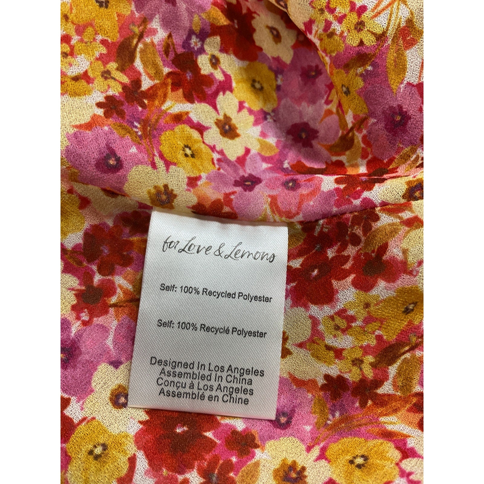 For Love & Lemons 'Felicia' Pink Chiffon Mini Dress Size M