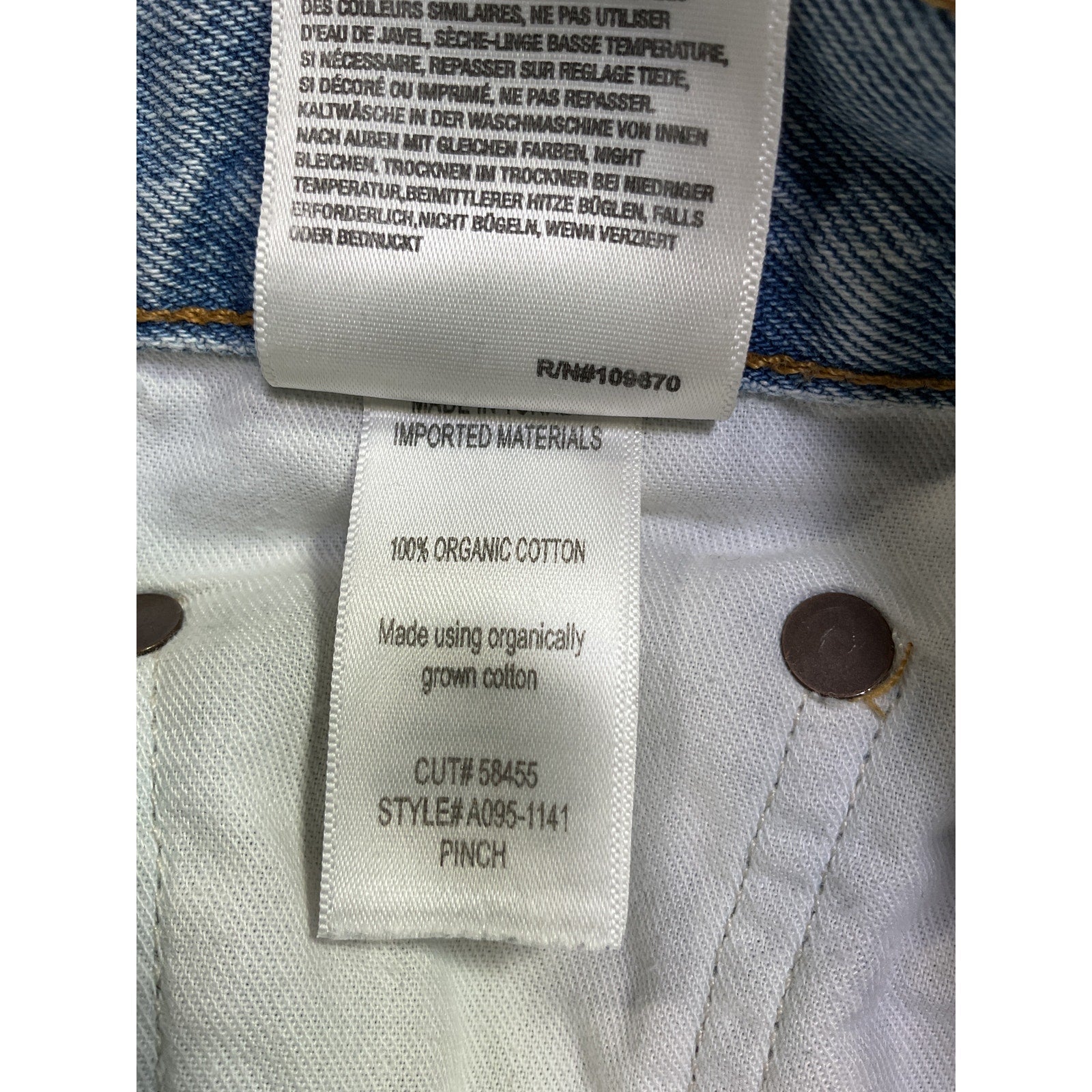 Agolde Pinch Waist Blue Cotton High Rise Kick Denim Jean Size 26
