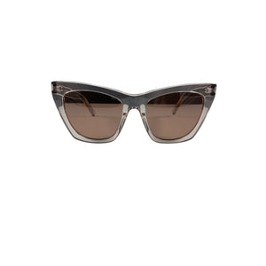 Saint Laurent Sleek Shiny Transparent Powder Kate Sunglasses