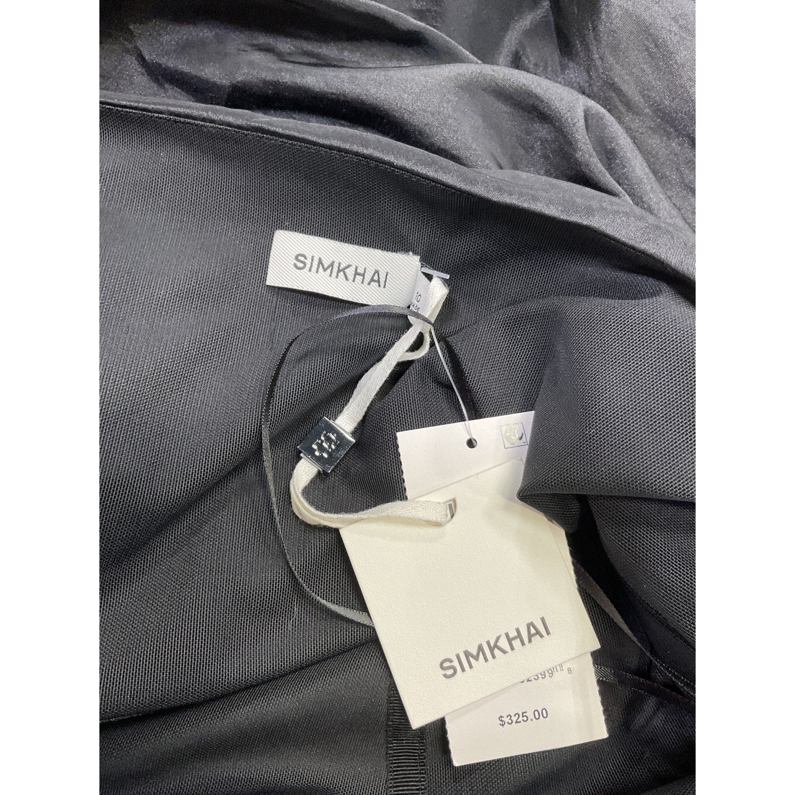 Simkhai 'Hailee' Black Taffeta Draped Halter Top Size 10 - NWT