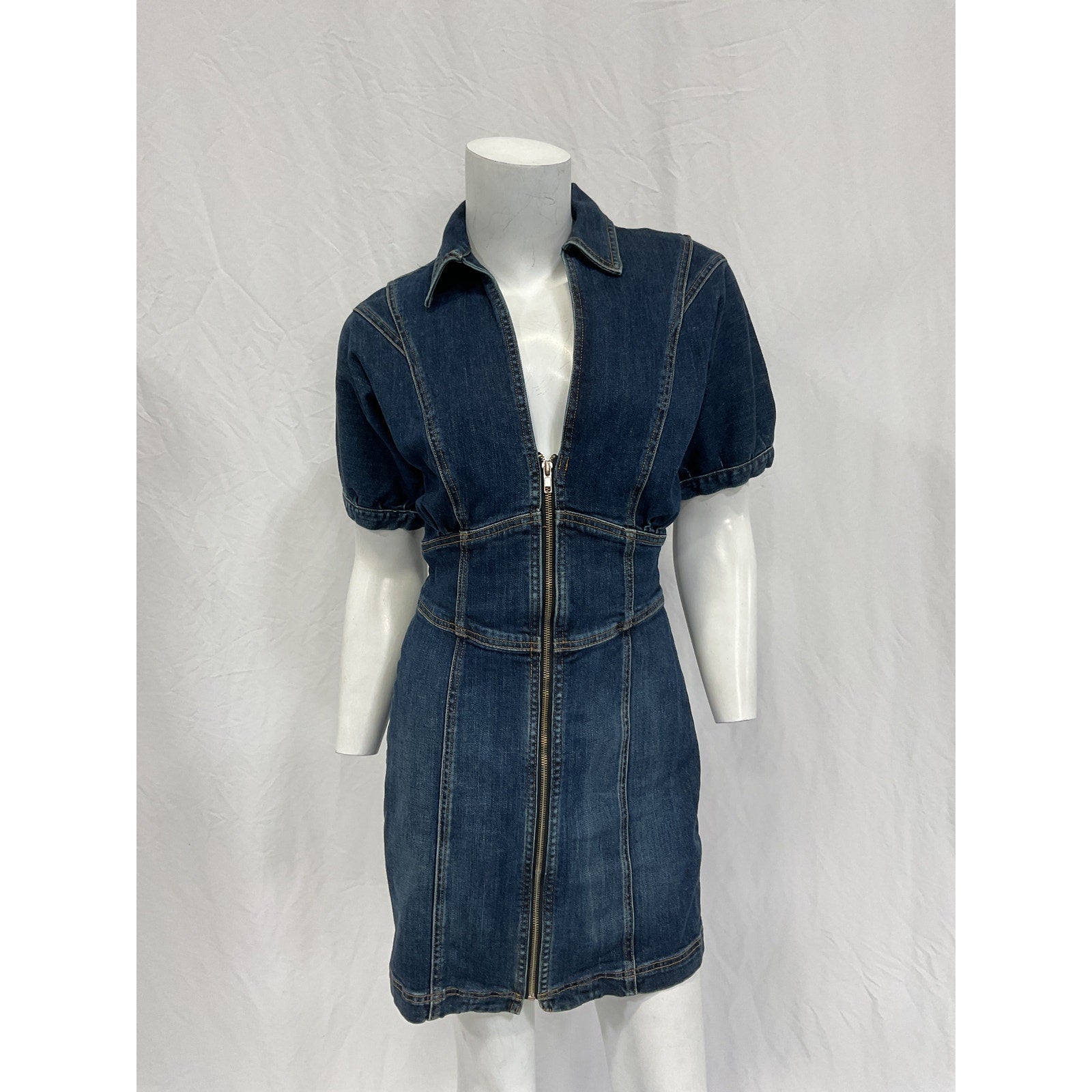 Ramy Brook 'Lily' Blue Cotton Denim Mini Dress Size 26