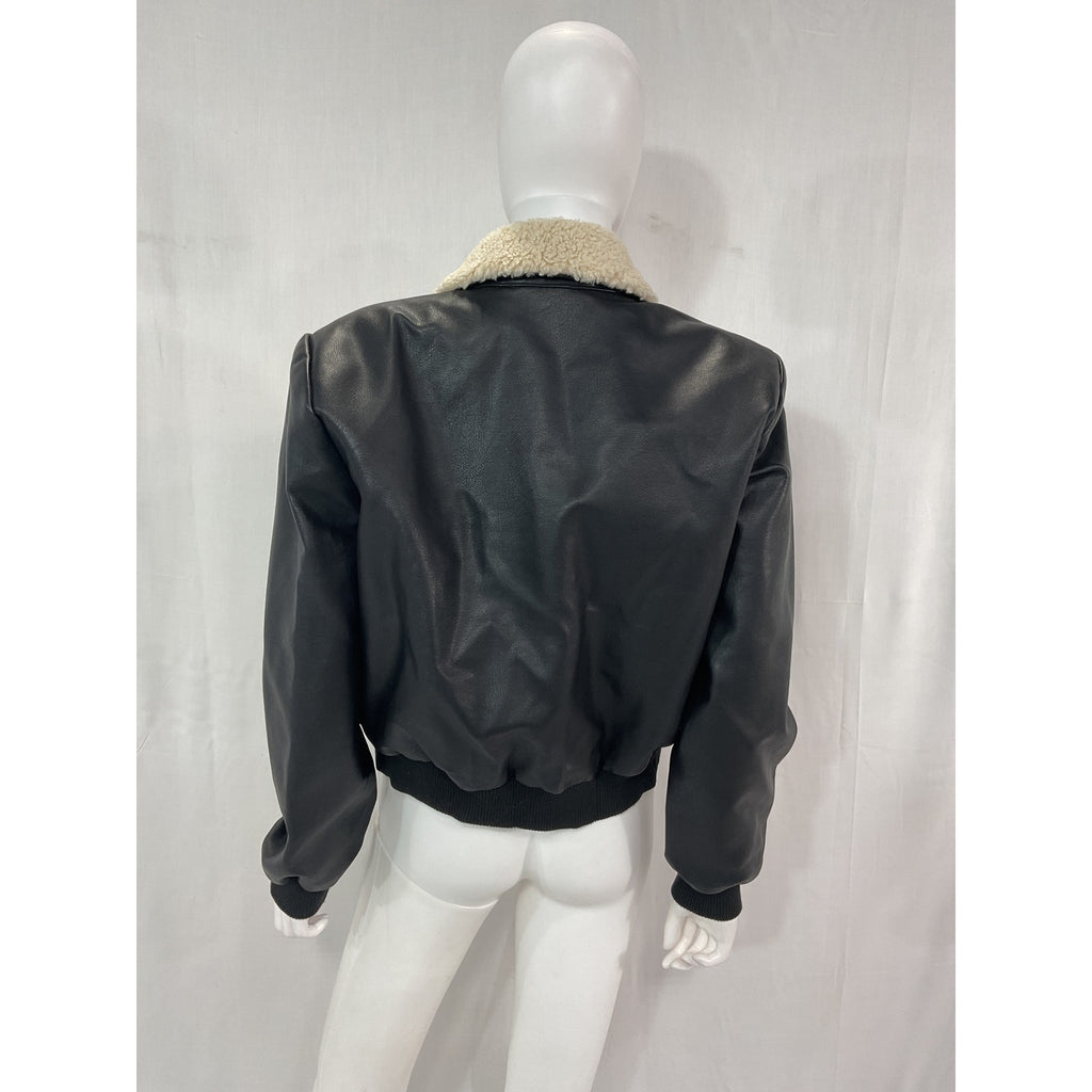 Astr The Label 'Trudy' Black Faux Leather Jacket Size S