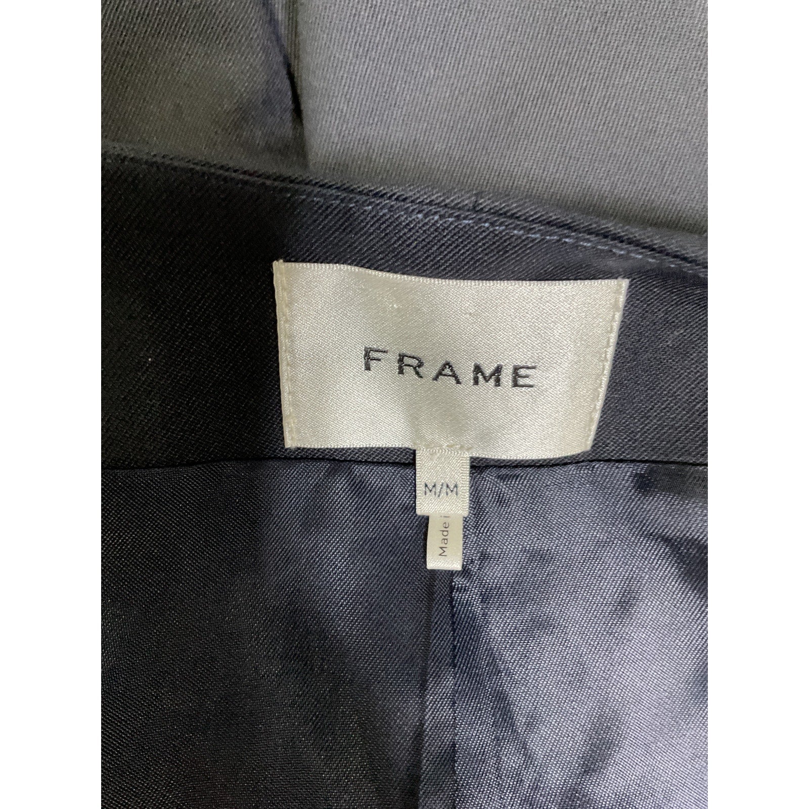 Frame Button Front Navy Jacket Size M
