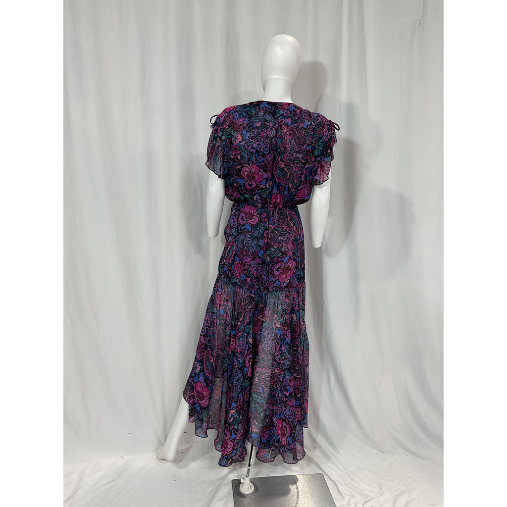 Misa Los Angeles 'Colette' Purple Asymmetrical Midi Dress Size S
