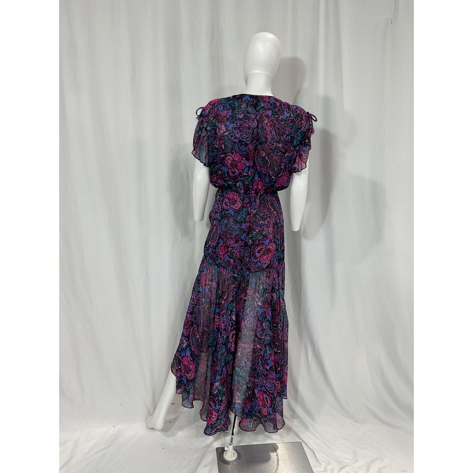 Misa Los Angeles 'Colette' Purple Asymmetrical Midi Dress Size S