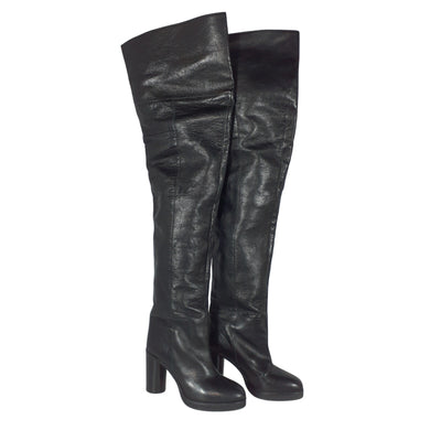 Isabel Marant Sleek Black Lurna Over-The-Knee Boots Size 39 EU / US 8.5