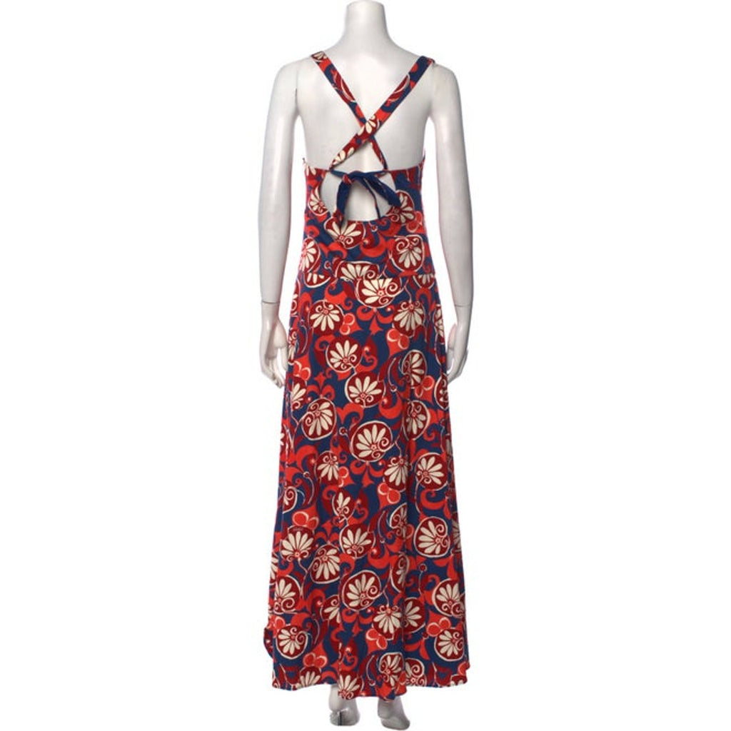 La Doublej Floral Print Red Long Dress Size M