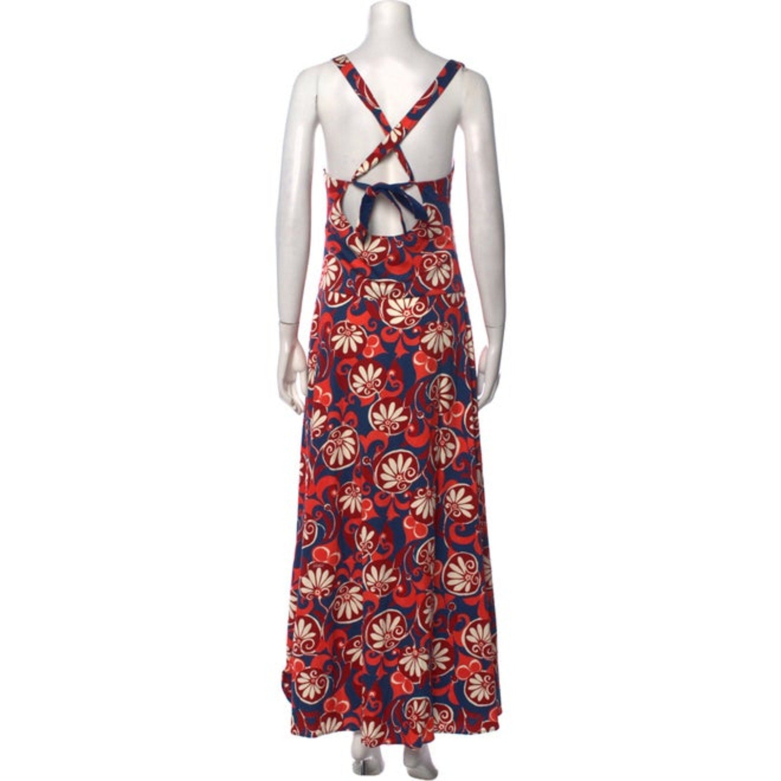 La Doublej Floral Print Red Long Dress Size M