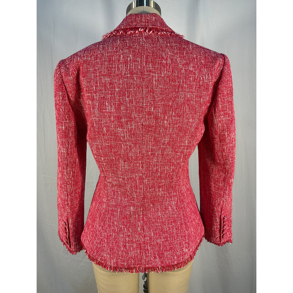 Cinq A Sept 'Katrice' Red Cotton Tweed Blazer Size 0 - NWT