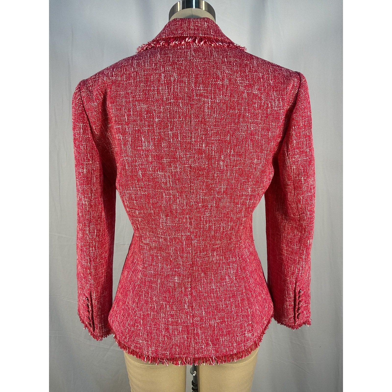 Cinq A Sept 'Katrice' Red Cotton Tweed Blazer Size 0 - NWT