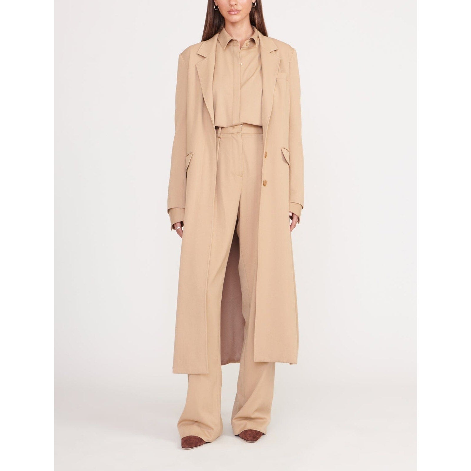 Staud 'Ralph' Tan Polyester Coat Size S - NWT