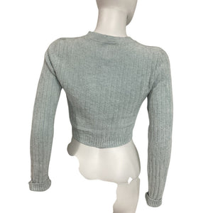 Joostricot Cozy Light Blue Long Sleeve Crop Sweater Size M