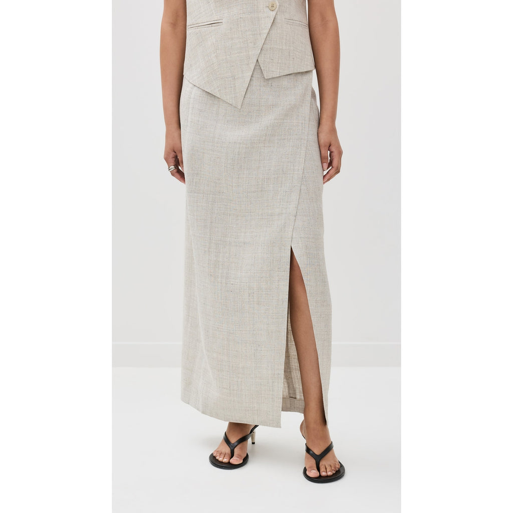 R�he 'Overlap' Grey Viscose Skirt Size 36
