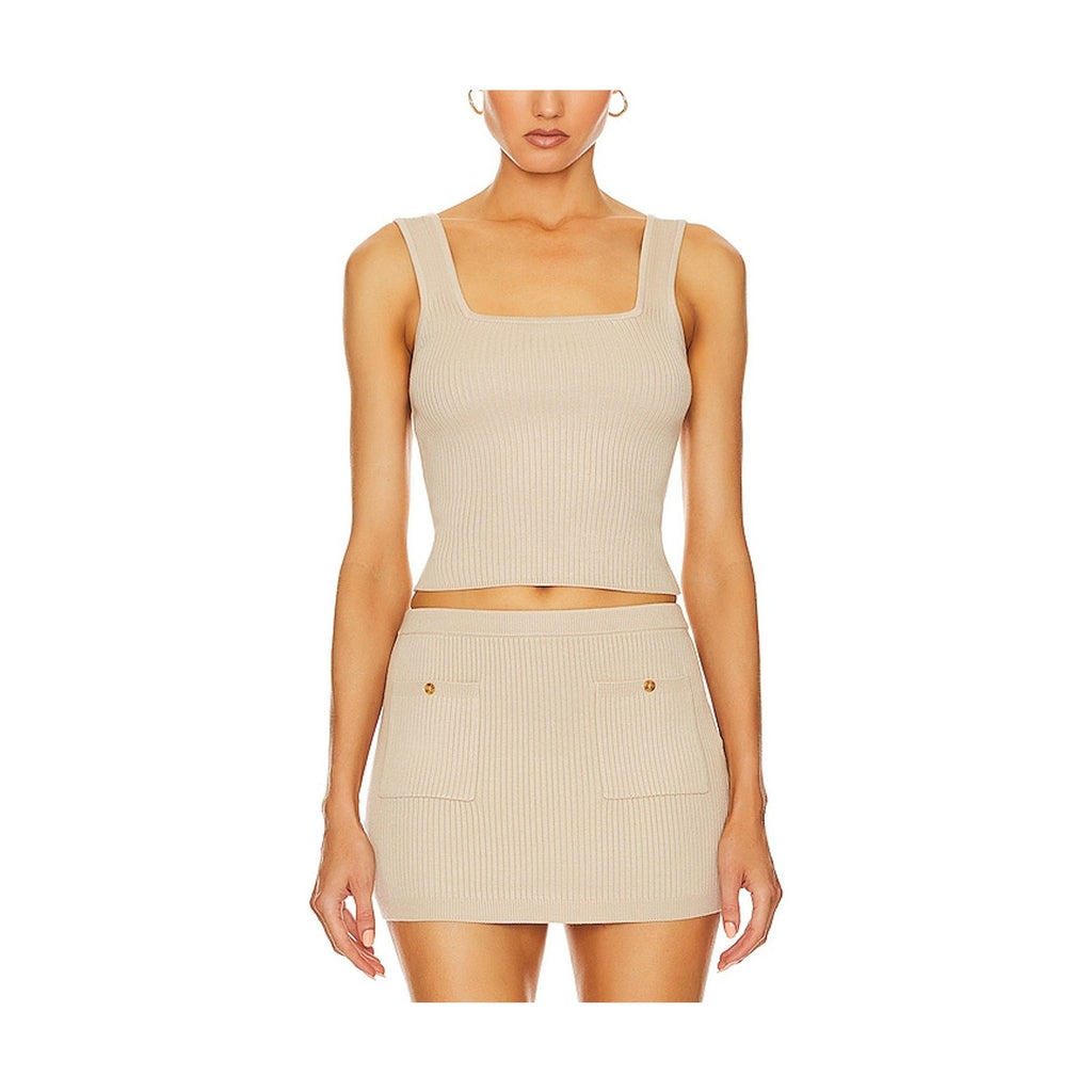 Helsa 'Halden' Beige Viscose Square Neck Tank Size M