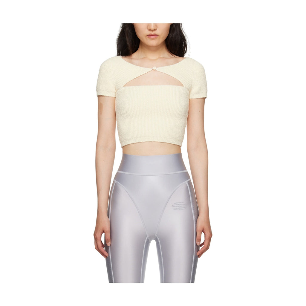 Alexanderwang.T Beige Cotton Cutout T-Shirt Size XS