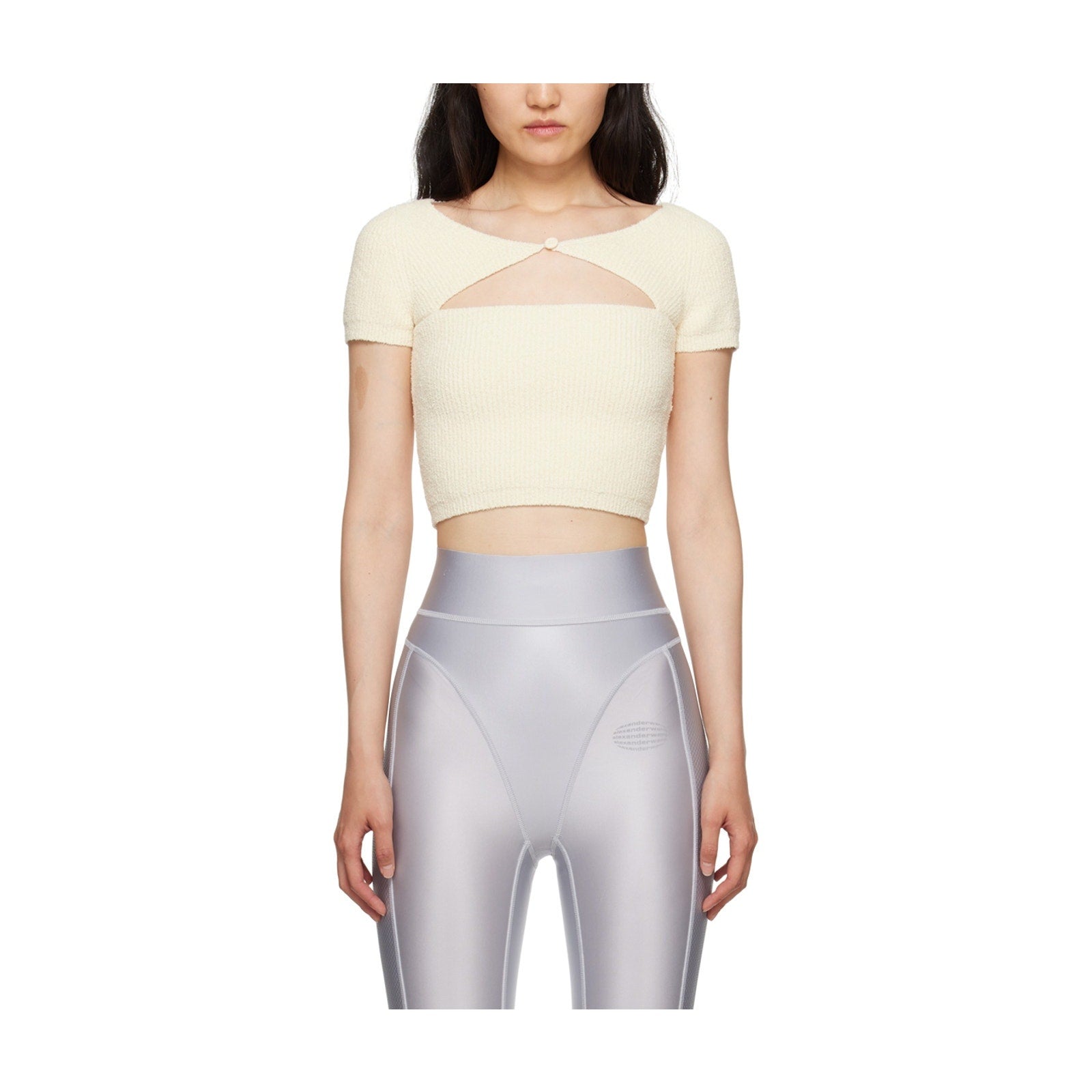 Alexanderwang.T Beige Cotton Cutout T-Shirt Size XS