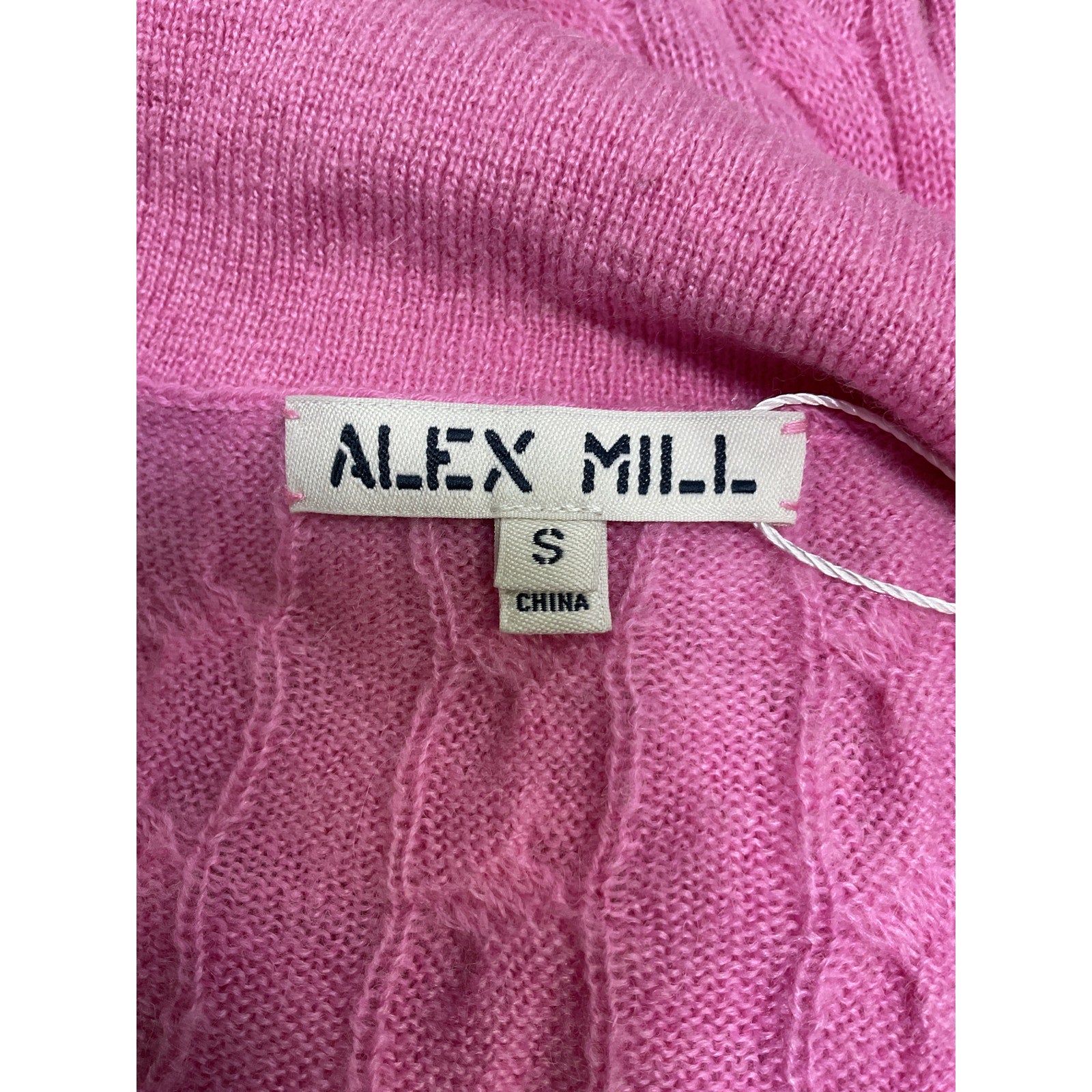 Alex Mill 'Mini' Pink Polyamide Cable Cardigan Size S