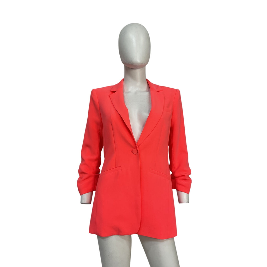 Cinq A Sept 'Khloe' Pink Triacetate Crepe Ruched Blazer Size 0