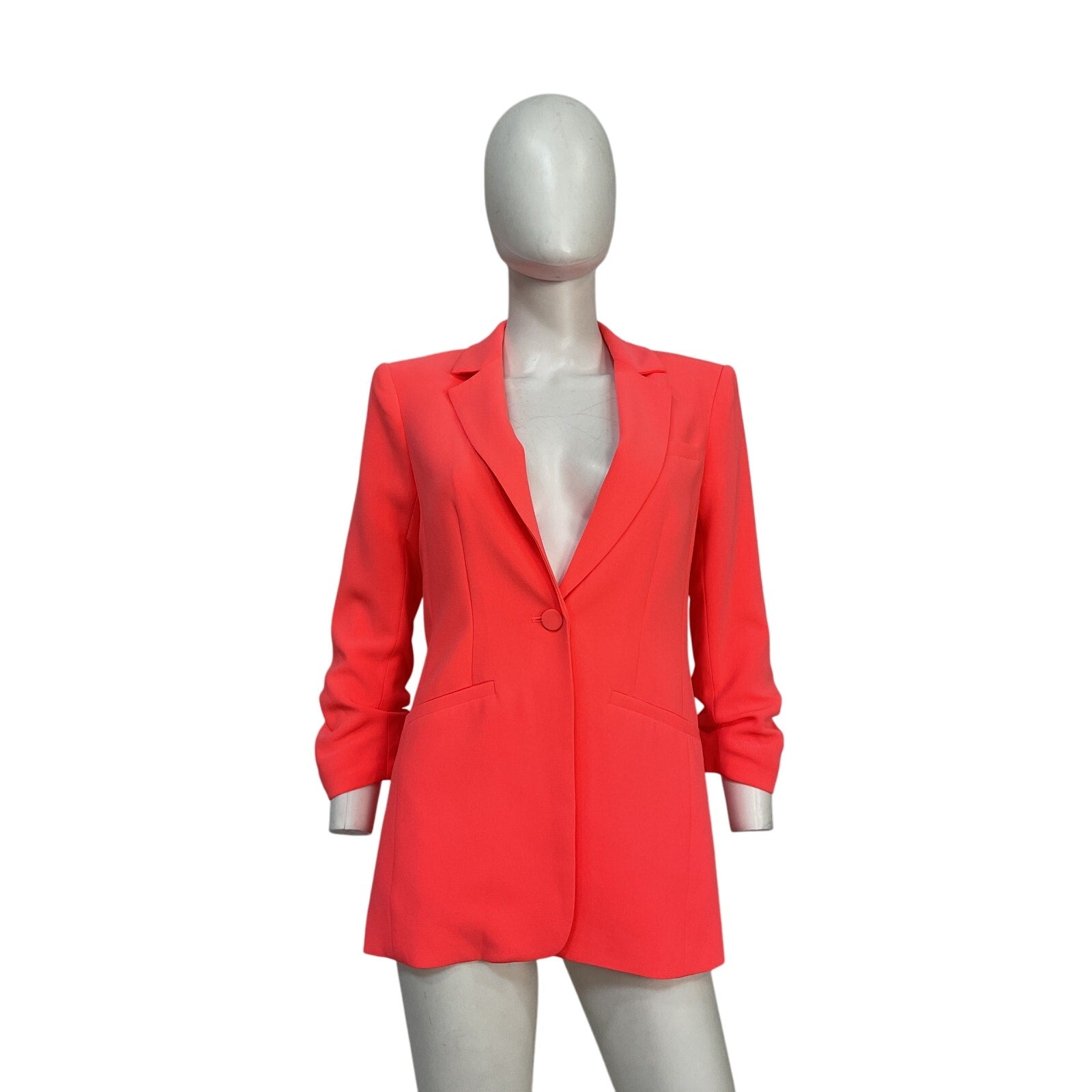 Cinq A Sept 'Khloe' Pink Triacetate Crepe Ruched Blazer Size 0