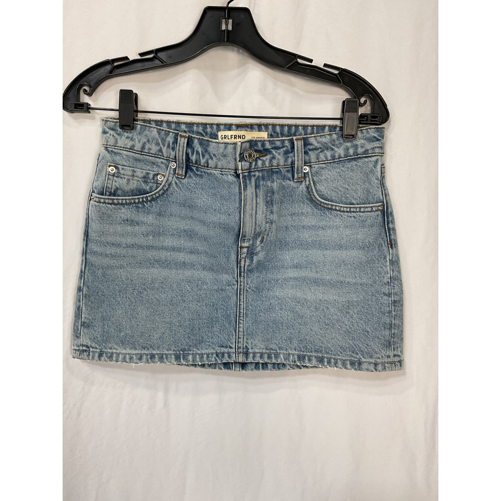 Grlfrnd 'Niki' Blue Cotton Micro Mini Skirt Size 24