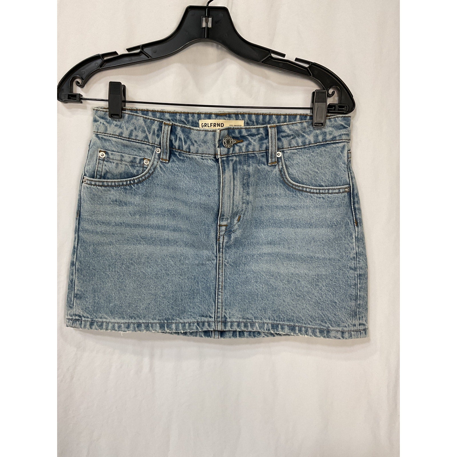Grlfrnd 'Niki' Blue Cotton Micro Mini Skirt Size 24